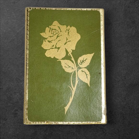 Vintage Crown Playing Cards Green Gold Rose Deck w/ Jokers & Original Box - Picture 4 of 6